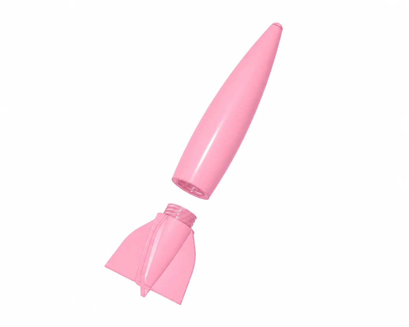 3D Baskı Su Roketi Torpido Oyuncağı - Havuz Dalış Oyuncağı-Pembe görsel 2