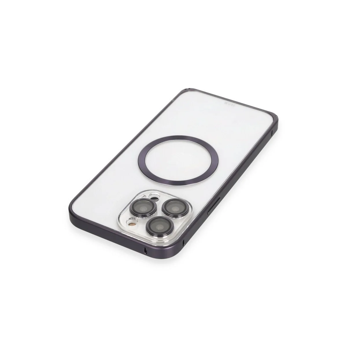 Joko Apple İphone 14 Pro Kılıf Metal Bumper Magneticsafe Kapak - Derin Mor görsel 4