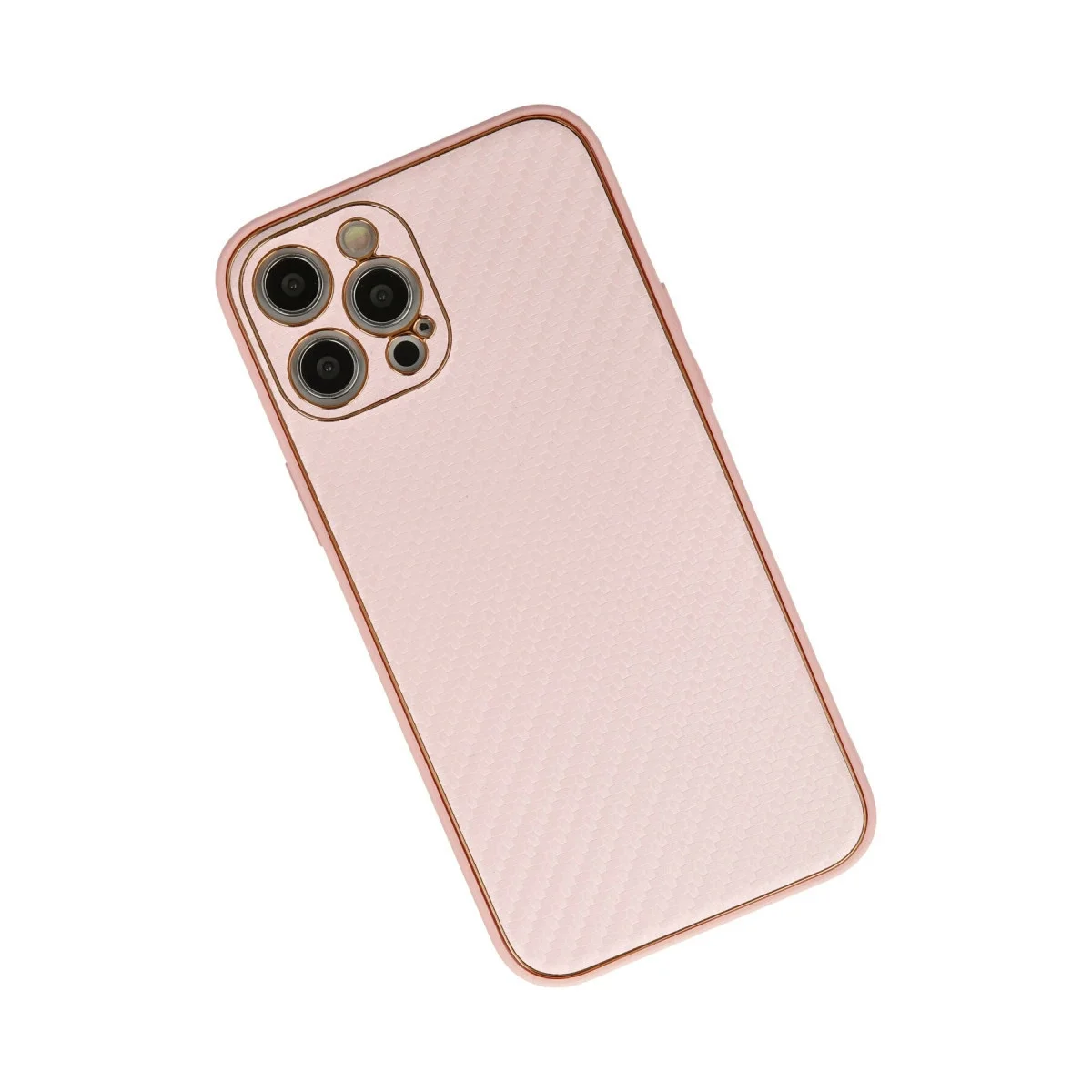 Apple İphone 12 Pro Max Kılıf Coco Karbon Silikon - Pembe görsel 3