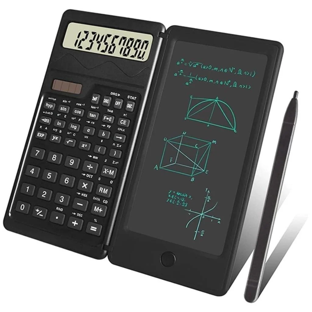 Silinebilir LCD Yazı Tabletli,Kalemli Katlanabilir Bilimsel Hesap Makinesi görsel 5