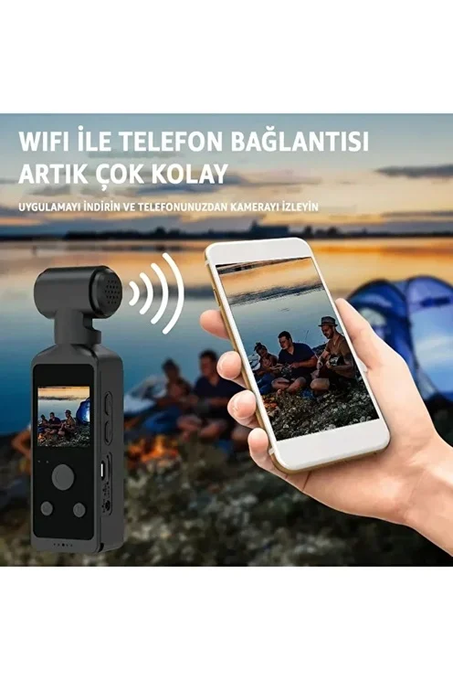 4K Ultra HD Aksiyon Kamerası 270° Geniş Açı Döner Klips Su Geçirmez Kılıf WiFi Kamera görsel 6