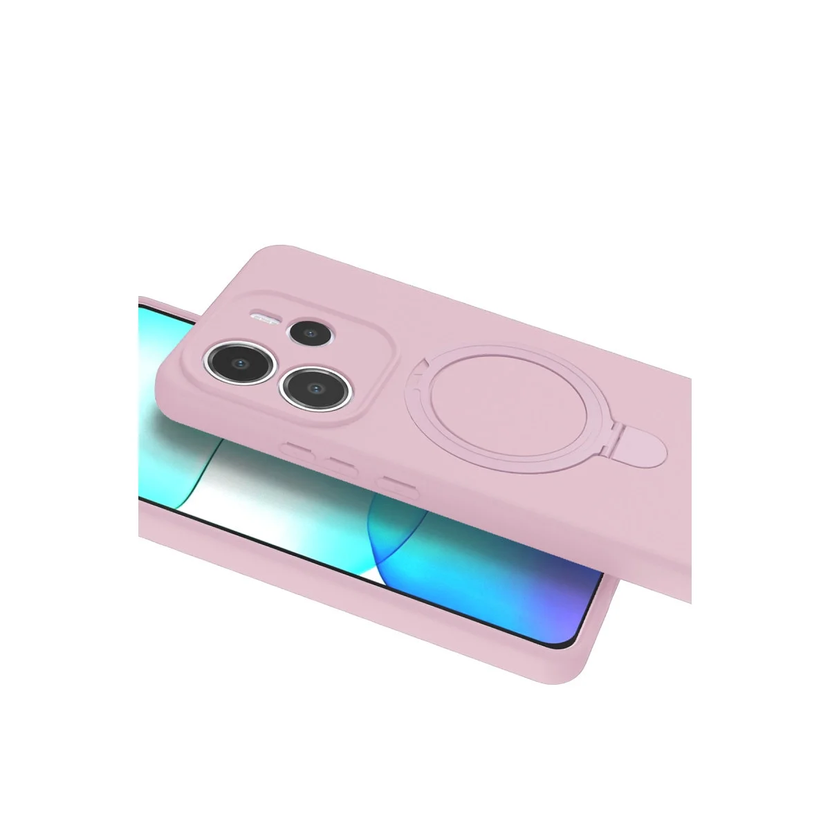 Xiao Red Note 14 4g Regal Magsafe Standlı Kapak - Açık Pembe görsel 4