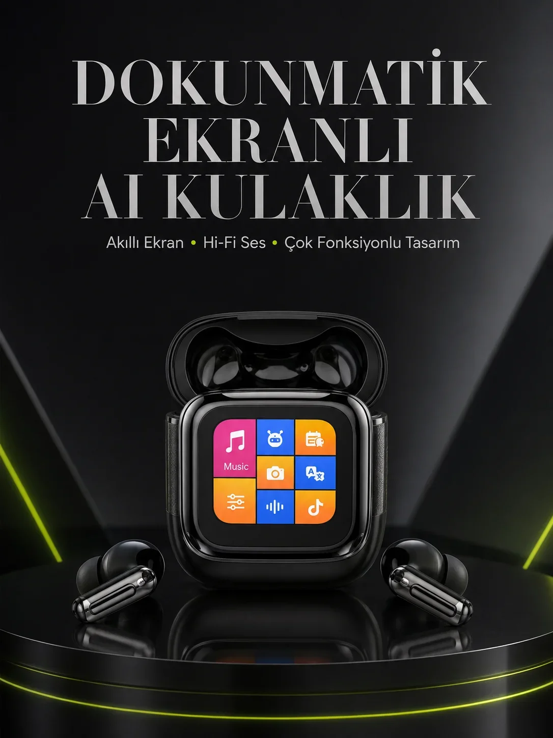 Yeni Nesil AI Bluetooth Kulaklık Akıllı Dokunmatik Ekranlı