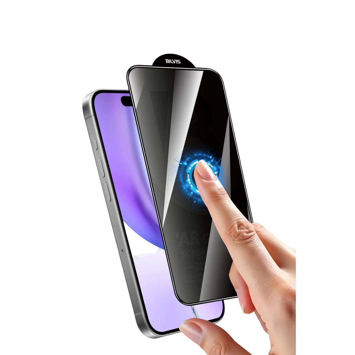 Apple iPhone 15 Pro Max 5D Privacy Diamond Hayalet Cam Ekran Koruyucu görsel 4