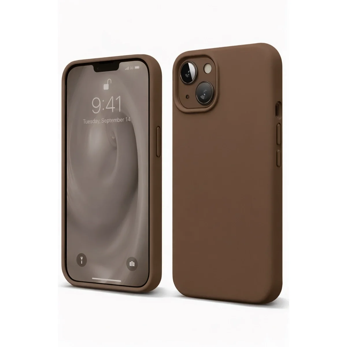 Apple İphone 14 Kılıf First Silikon - Kahverengi