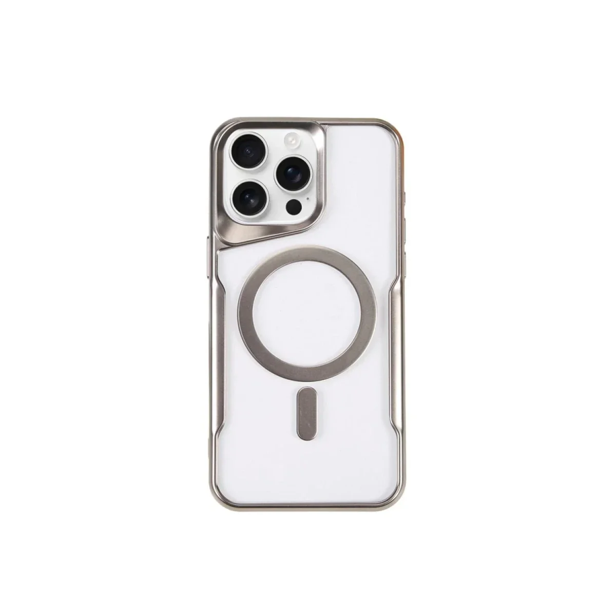 Apple iPhone 14 Pro Kılıf Boyi Magsafe Silikon Kapak - Gümüş