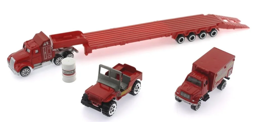 Die Cast Metal Tırlı ve Jeepli İtfaiye Seti görsel 2