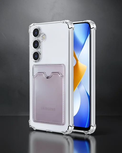 Samsung Galaxy S24 Kılıf Kart Şeffaf Silikon - Şeffaf