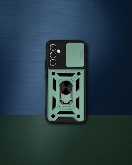 Samsung Galaxy A54 5g Kılıf Pars Lens Yüzüklü Silikon - Yeşil