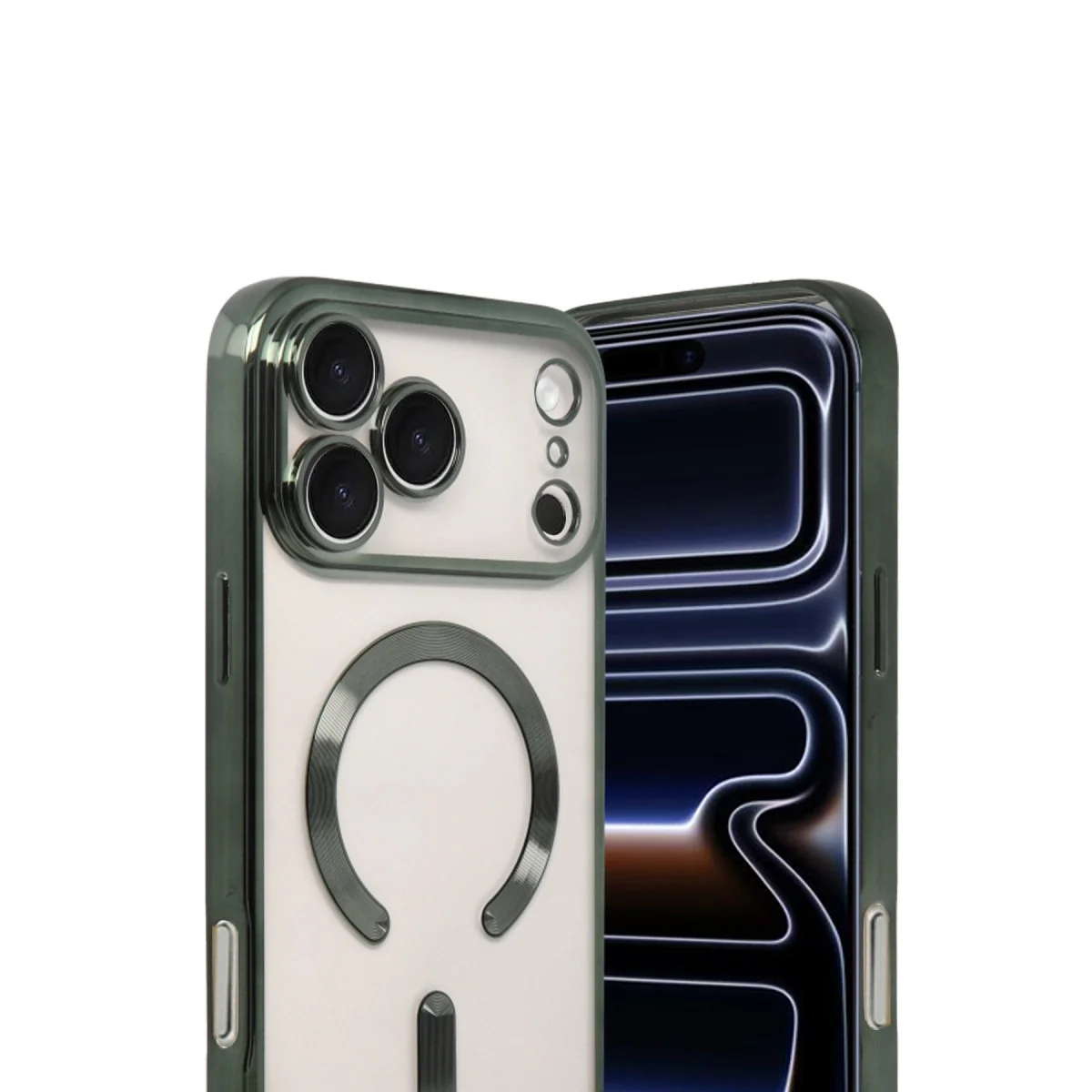 Apple İphone 17 Pro Max Kross Magneticsafe Kapak - Koyu Yeşil görsel 2