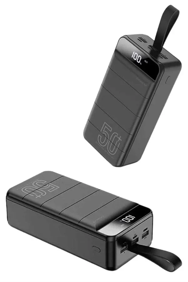 Taşınabilir Powerbank 50.000 mAh 4 Girişli Hızlı Şarj Led Göstergeli Fenerli Şarj görsel 4