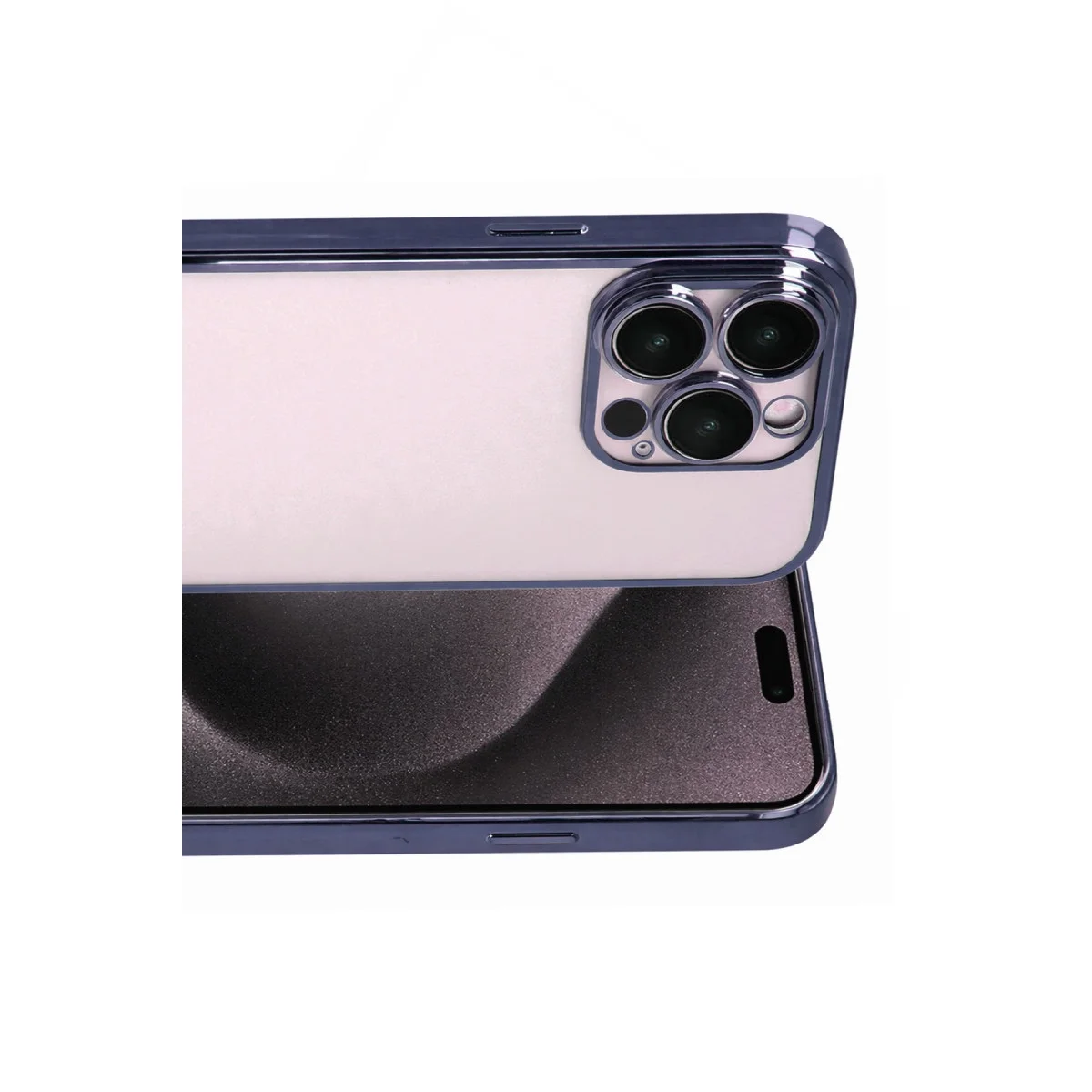 Apple İphone 15 Pro Max Razer Lensli Silikon - Lacivert görsel 2