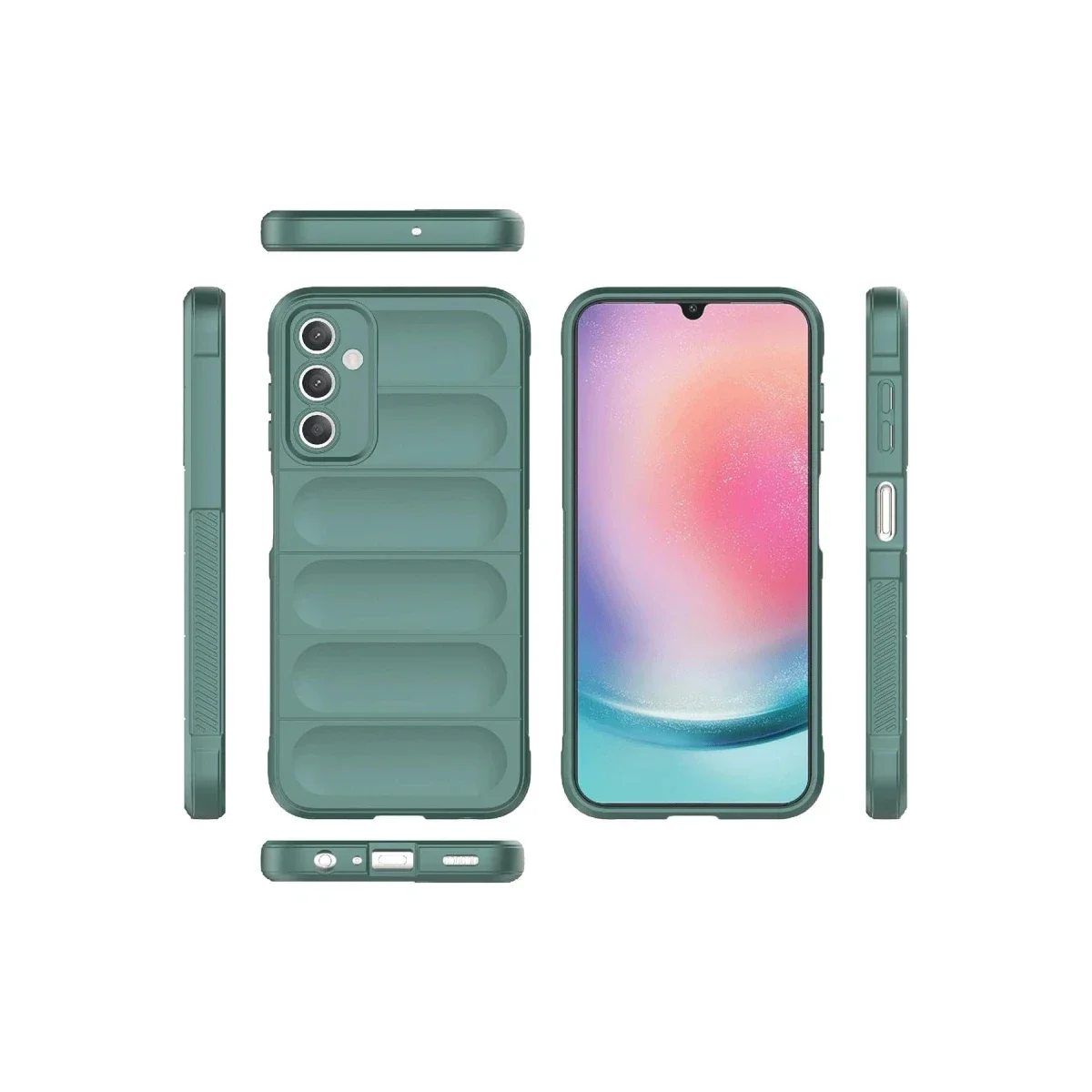 Samsung A36 Kılıf Optimum Silikon - Koyu Yeşil görsel 3