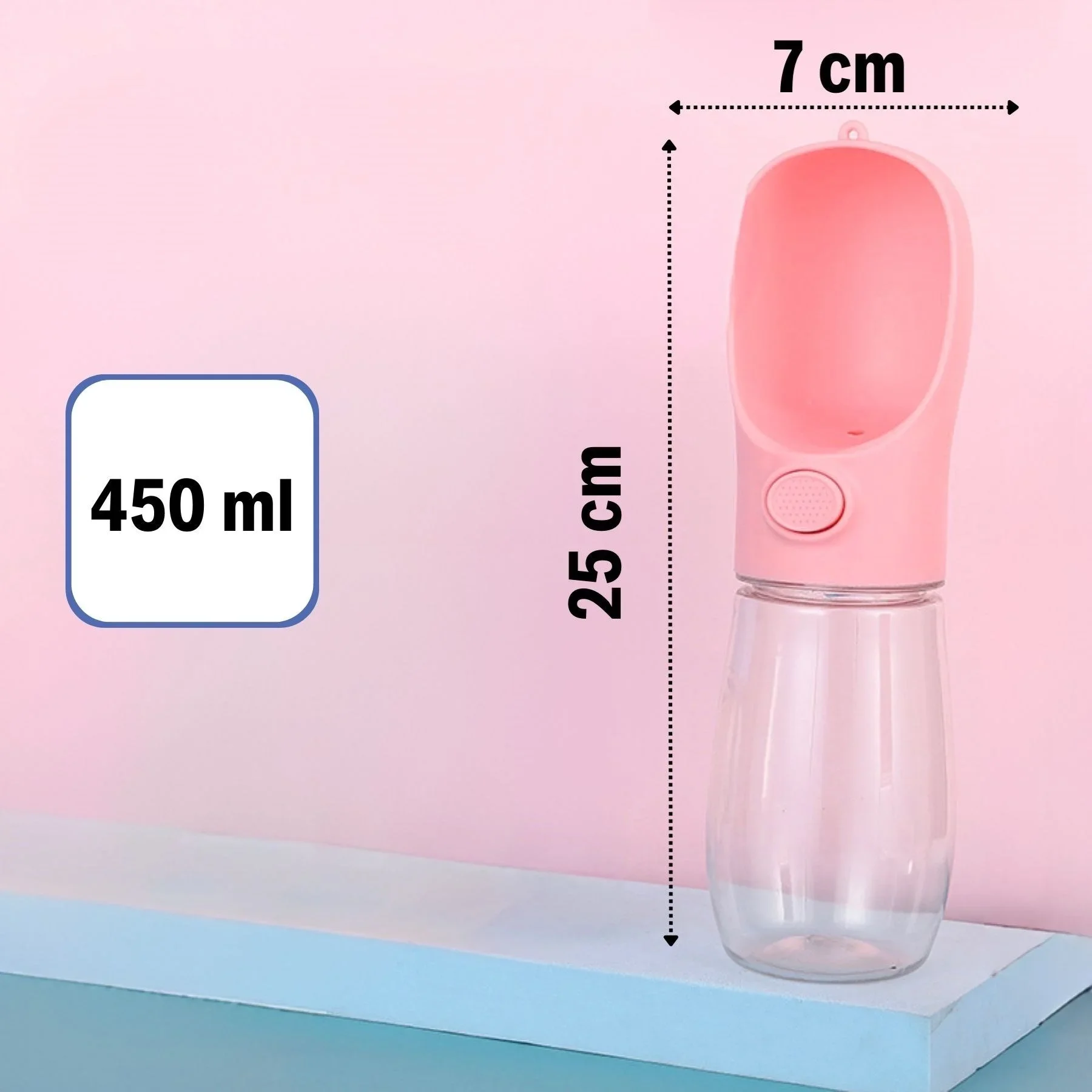 450 ml Taşınabilir Butonlu Evcil Hayvan Suluğu görsel 4