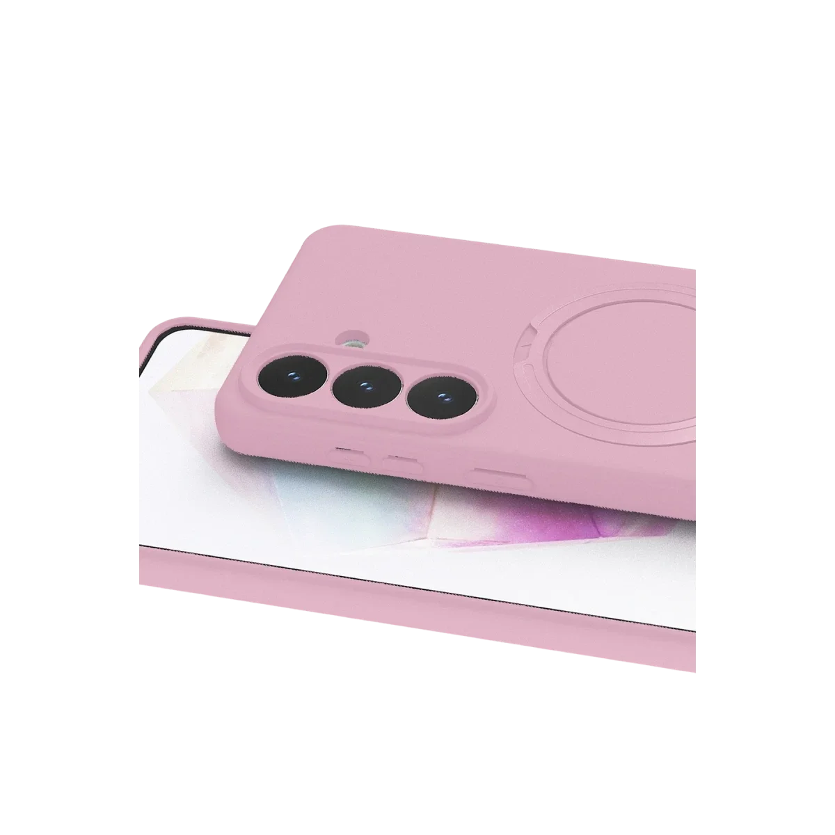 Samsung Galaxy S26 Regal Magsafe Standlı Kapak - Açık Pembe görsel 3