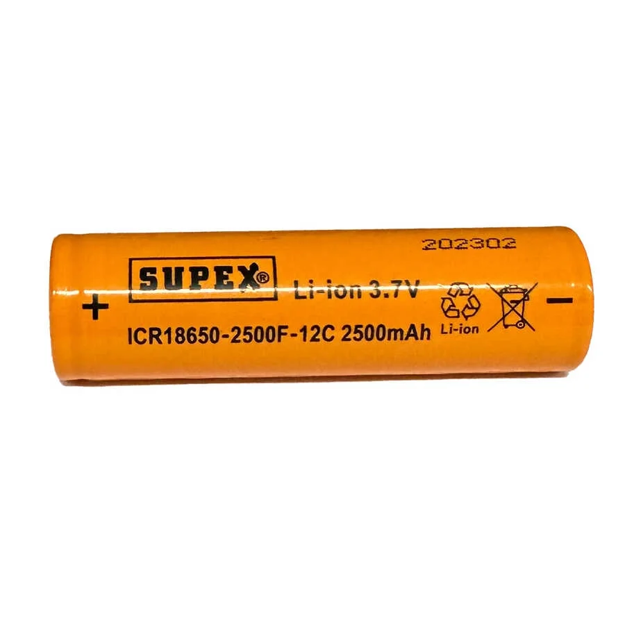 ICR18650-2500F-12C Lityum Ion 3.7V 2500mAh 12C Deşarj Akımı Düz Kafa Pil görsel 2