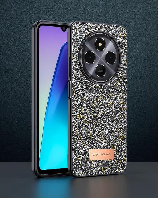 Onegif Xiaomi Redmi 14c Bright Simli Kapak - Gümüş