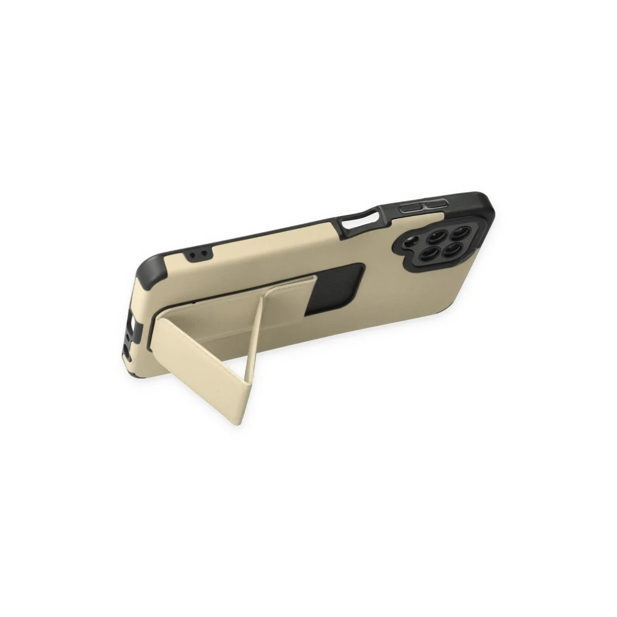 Samsung Galaxy A22 Kılıf Mega Standlı Silikon - Gold görsel 4