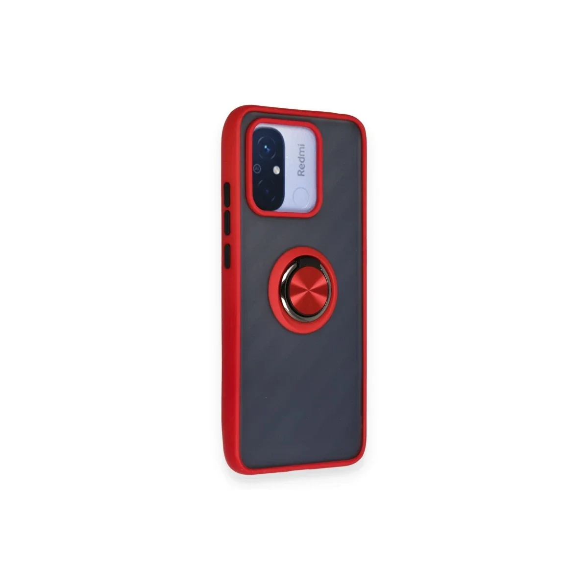 Xiaomi Redmi 12C Kılıf Montreal Yüzüklü Silikon Kapak - Kırmızı görsel 2