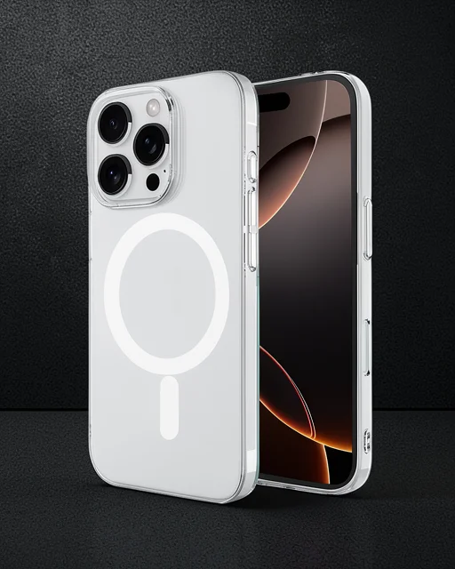 Apple İphone 16 Pro Max Kılıf Magneticsafe Şeffaf Silikon - Şeffaf