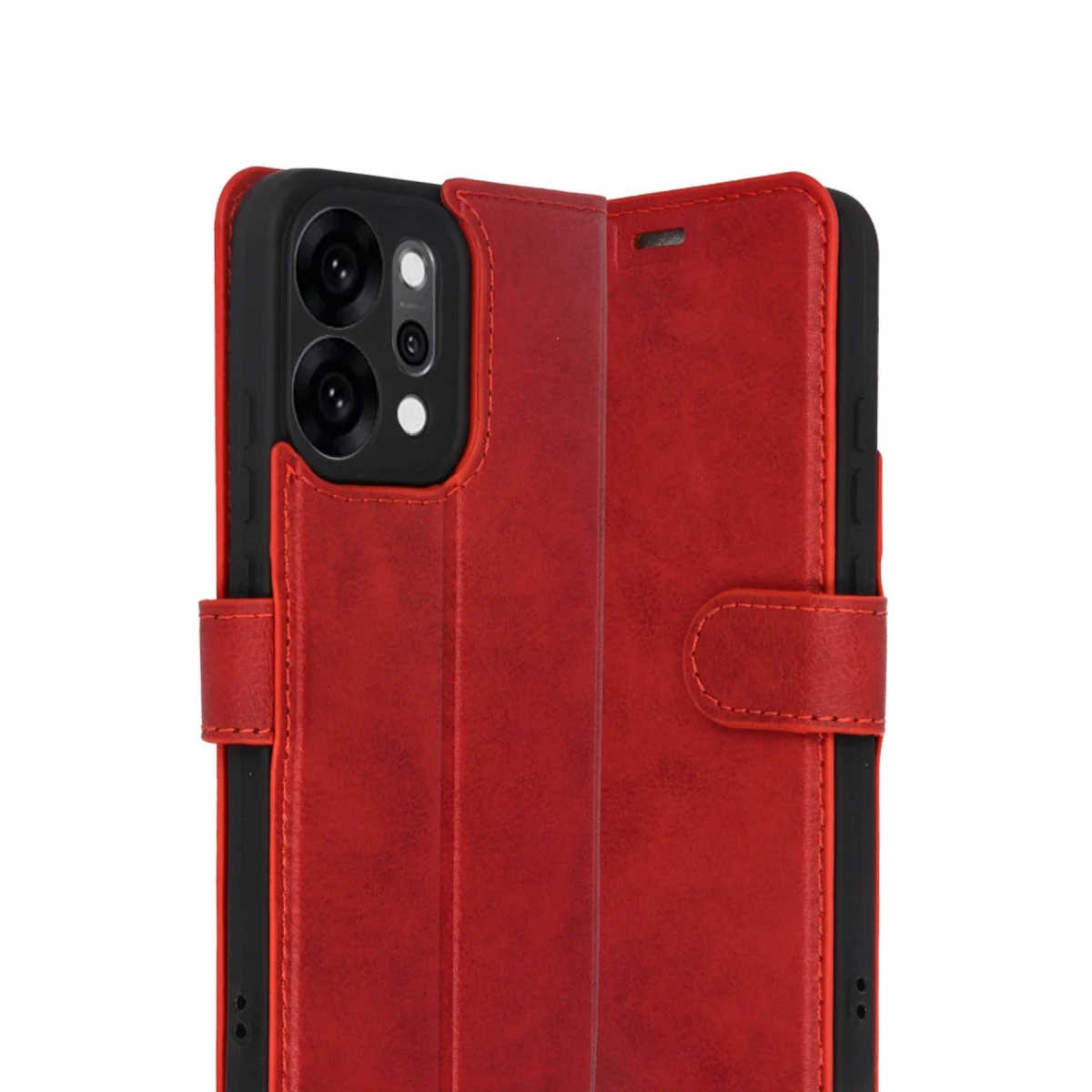Oppo Reno 14 Trend S Plus Kapaklı Kılıf - Kırmızı görsel 2
