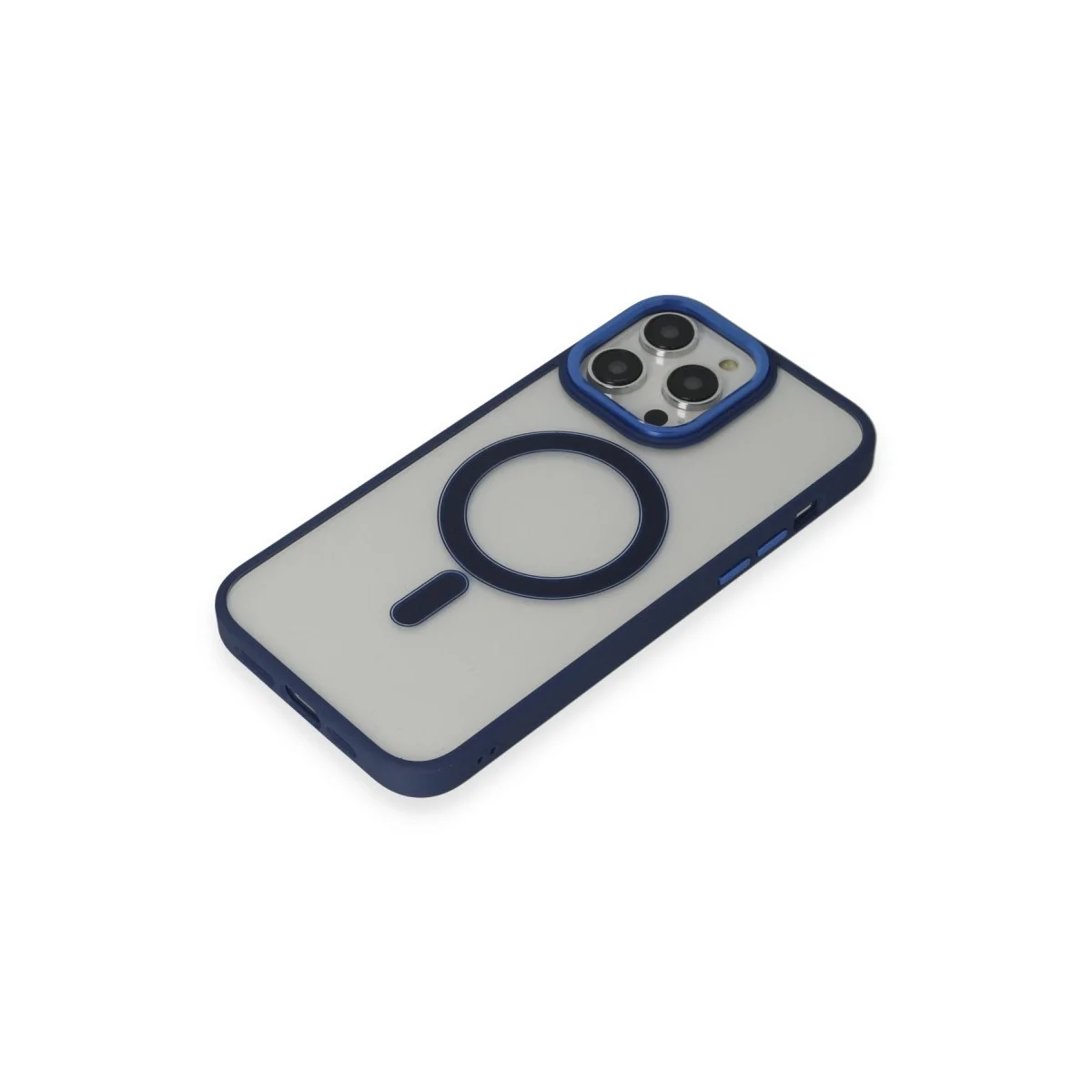 Apple İphone 15 Pro Max Kılıf Room Magneticsafe Silikon - Lacivert görsel 4