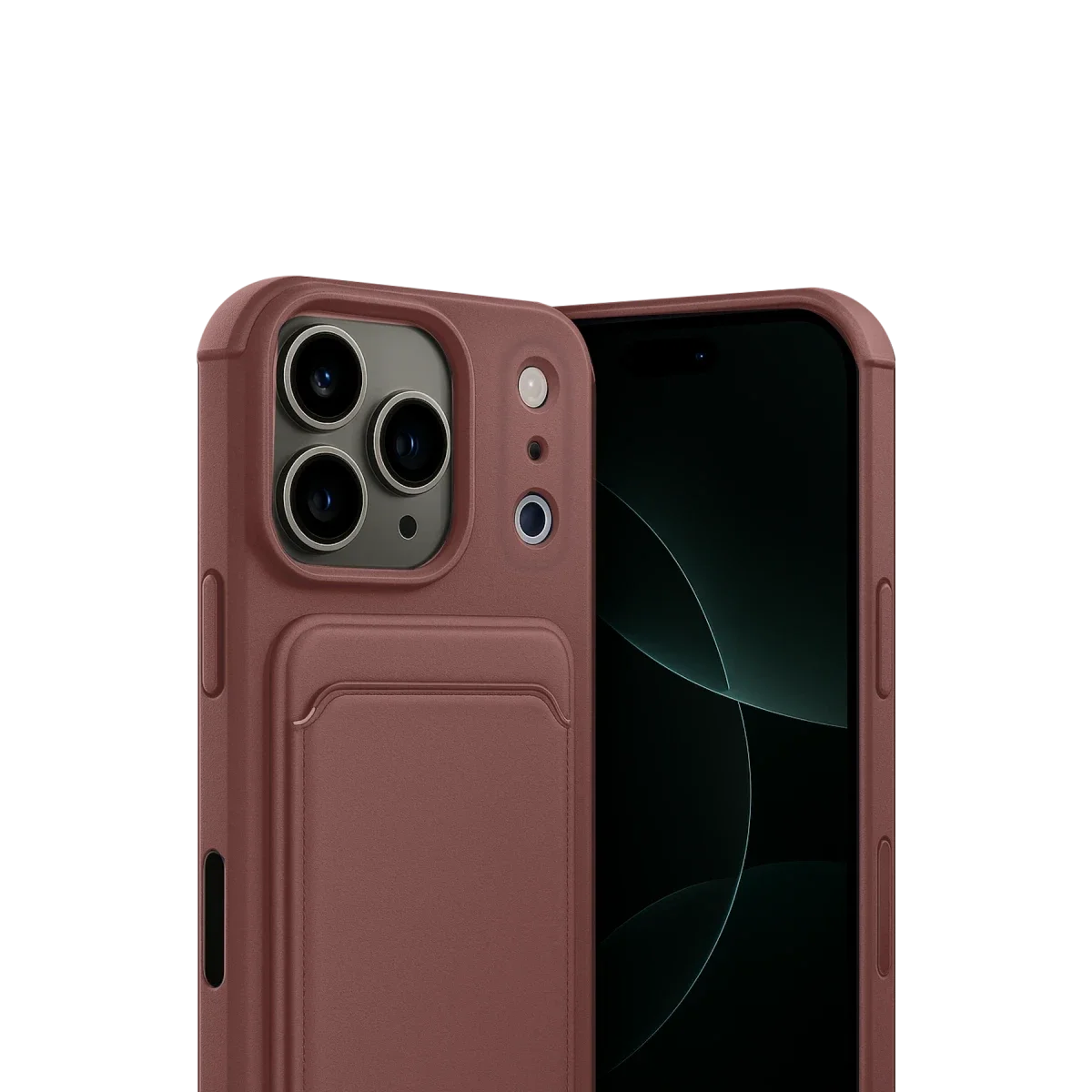 Apple iPhone 17 Pro Kelvin Kartvizitli Silikon - Bordo görsel 2