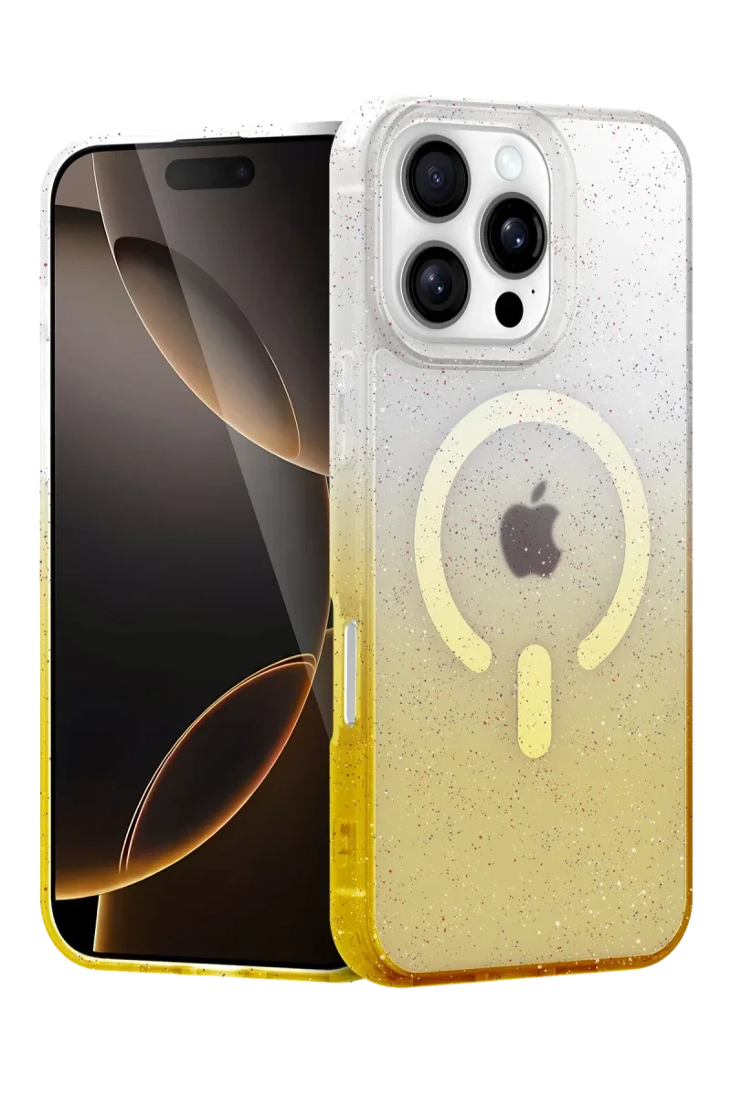 Apple iPhone 16 Pro Pummel Shiny Magsafe Kapak - Gold