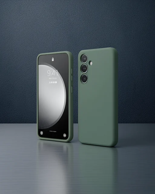 Samsung Galaxy A14 4g Kılıf First Silikon - Koyu Yeşil