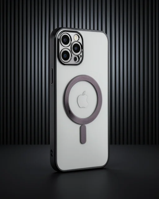 Apple İphone 12 Pro Kılıf Magneticsafe Lazer Silikon - Siyah