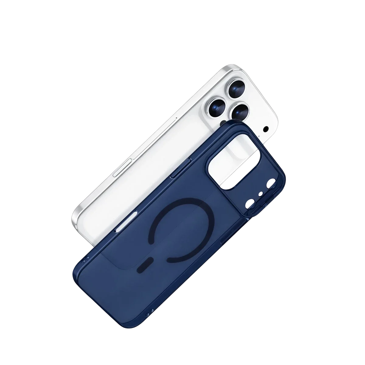 Apple iPhone 17 Pro Max Combo Sert Şeffaf Magsafe Kapak - Mavi görsel 3