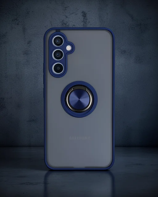 Samsung Galaxy A54 5g Kılıf Montreal Yüzüklü Silikon Kapak - Lacivert