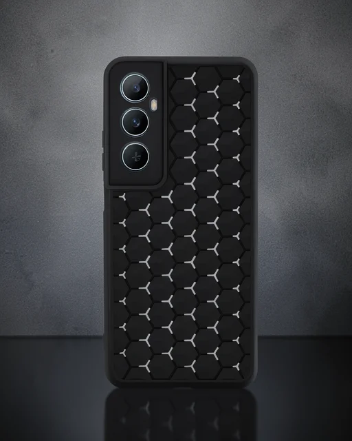 Realme C65 Kılıf Petek Silikon Kapak - Siyah