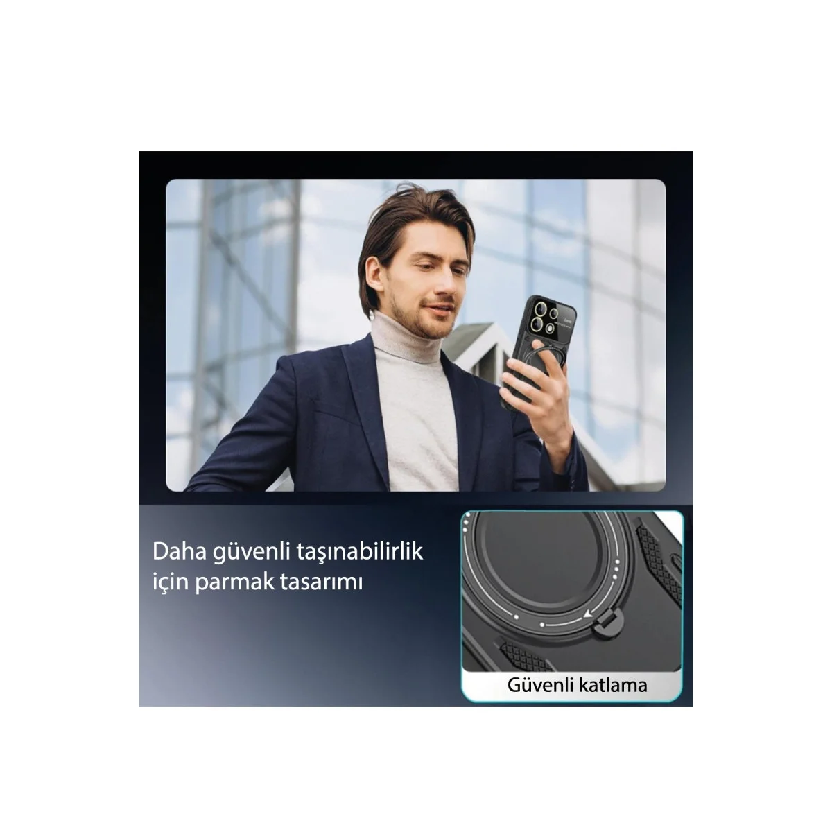 Xiao Red Note 13 4g Kılıf Joy Lens Standlı Kapak - Kırmızı görsel 5