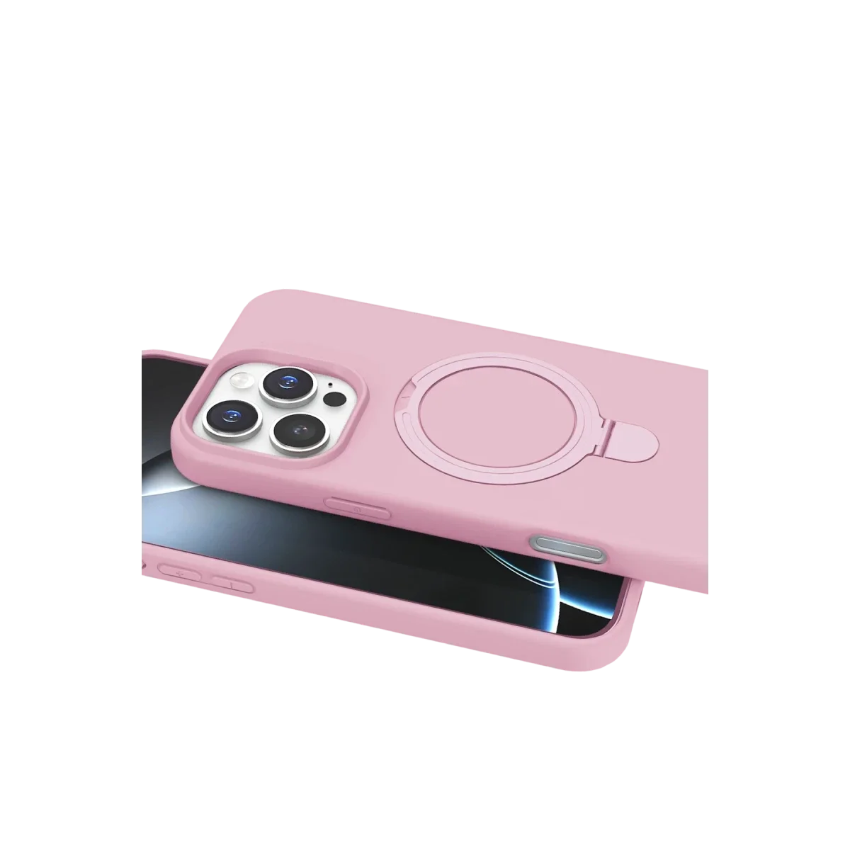 Apple iPhone 16 Pro Max Regal Magsafe Standlı Kapak - Açık Pembe görsel 4