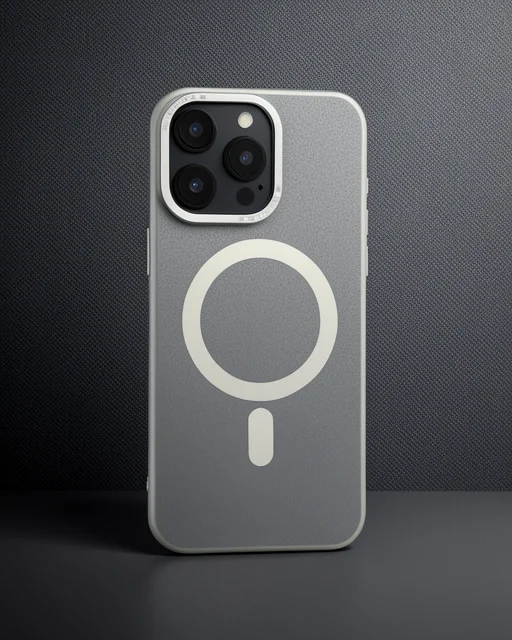 Apple İphone 15 Pro Max Kılıf Lodos Magneticsafe Mat Kapak - Titan Gri