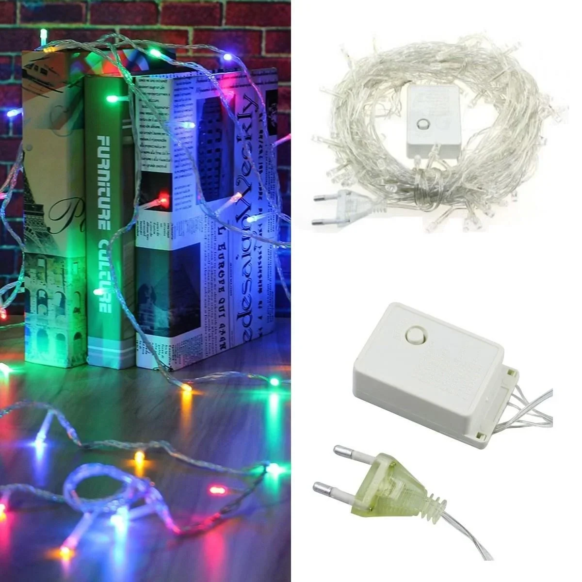 10 Metre 100 Ledli 8 Fonksiyonlu Karışık Renkli RGB Led Lamba görsel 2