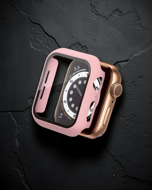 Apple Watch 38mm Camlı Kasa Ekran Koruyucu - Rose Gold