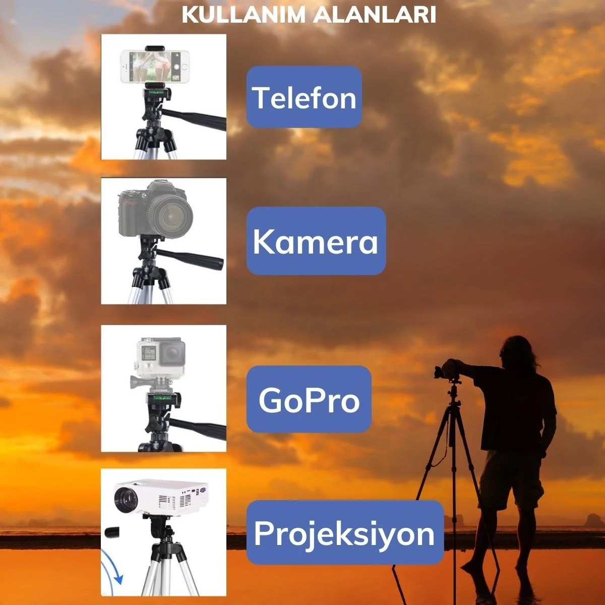 Profesyonel Fotoğraf Makinası Tripodu görsel 5