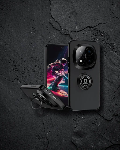 Xiaomi Redmi Note 14 Pro 5g Kılıf Montreal Yüzüklü Silikon Kapak - Siyah