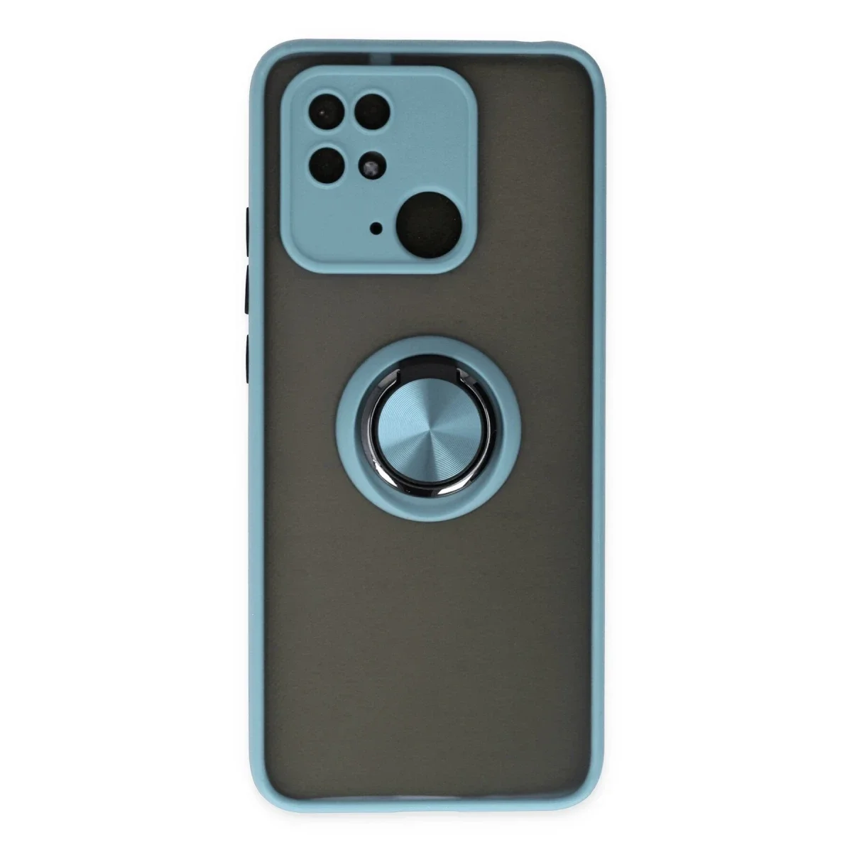 Xiaomi Redmi 10C Kılıf Montreal Yüzüklü Silikon Kapak - Buz Mavi