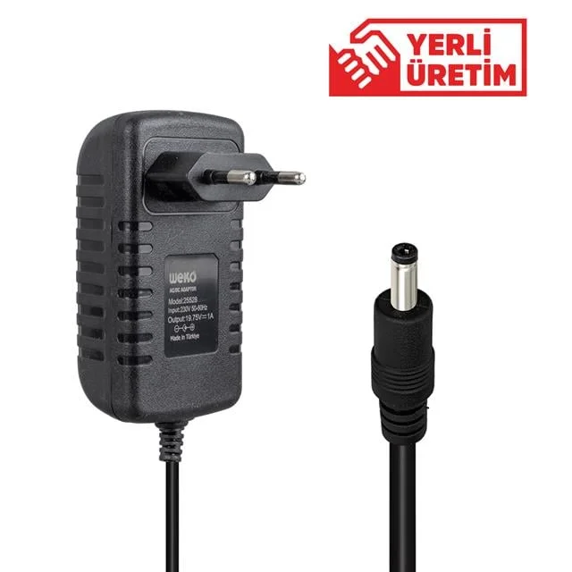Weko 19.75 Volt - 1 Amper 4.0*1.35 Uçlu Yerli Üretim Plastik Kasa Laptop Adaptörü görsel 5
