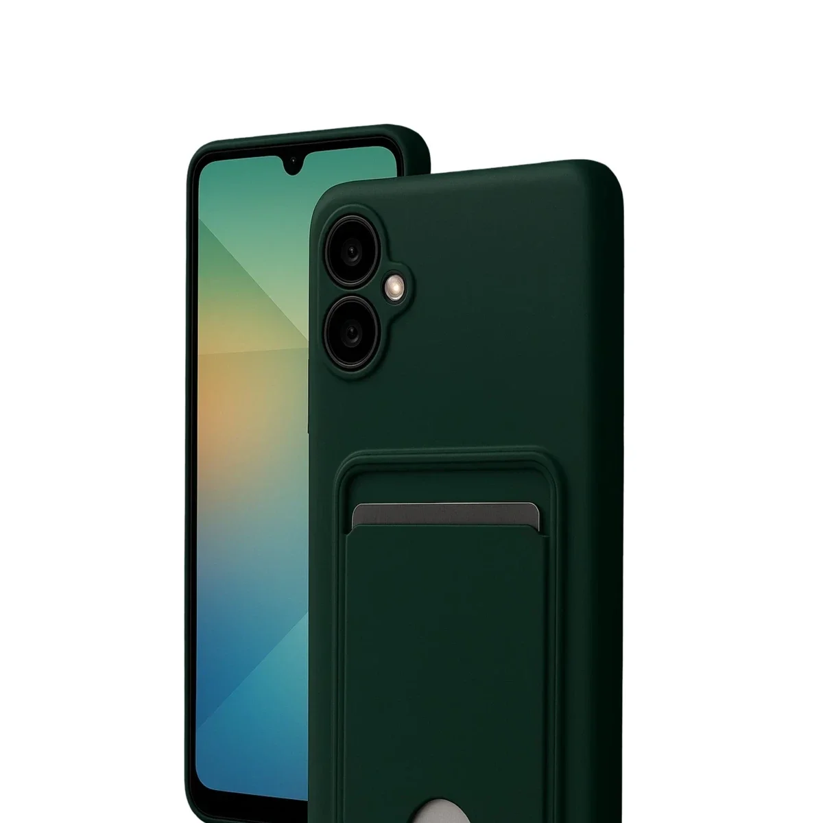Samsung Galaxy A07 4G Kelvin Kartvizitli Silikon - Koyu Yeşil görsel 2