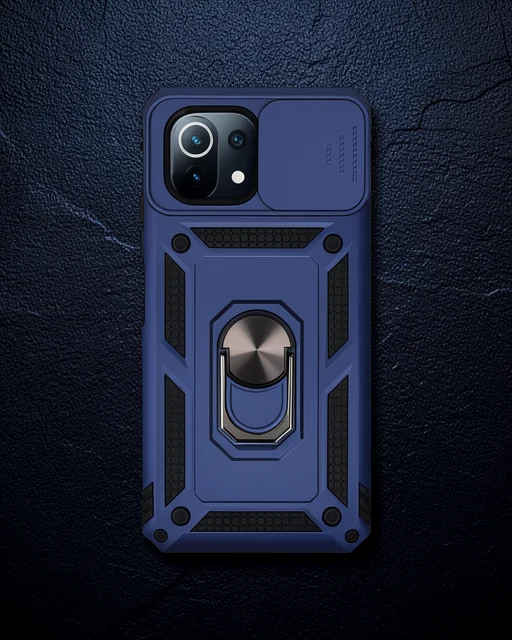 Xiaomi Mi 11 Lite Kılıf Pars Lens Yüzüklü Silikon - Lacivert