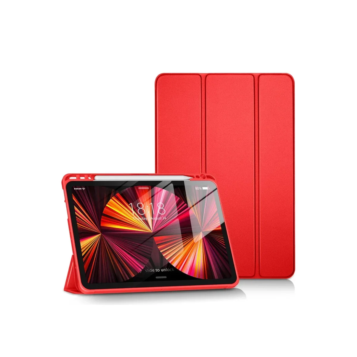 Apple iPad Pro 11 (2024) Kılıf Tablet Smart Kılıf - Kırmızı görsel 3