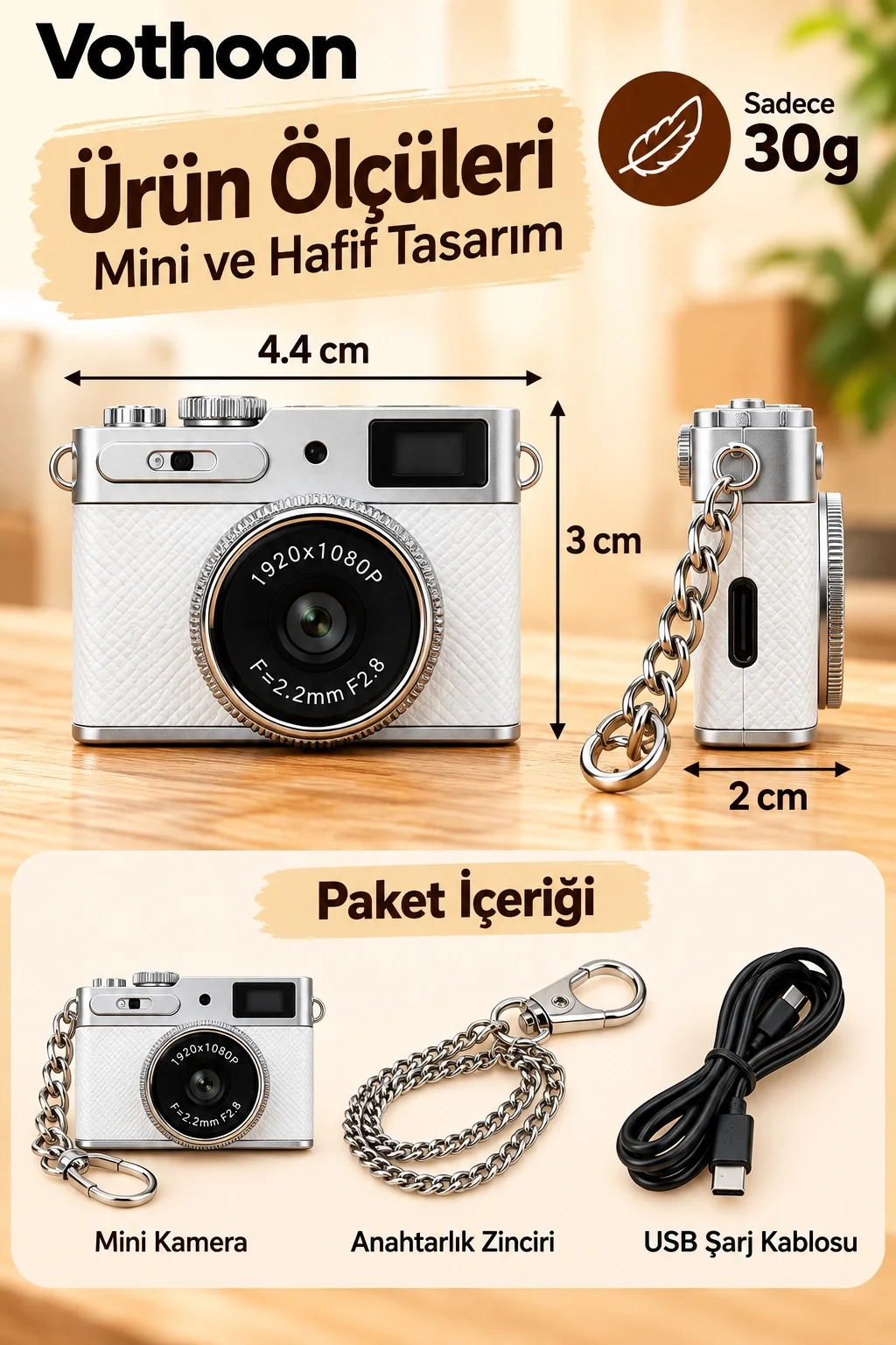Mini Retro Dijital Kamera 1080P Full HD Fotoğraf & Video Çekimi LCD Ekran Mini Kamera TF Kart Destekli görsel 4