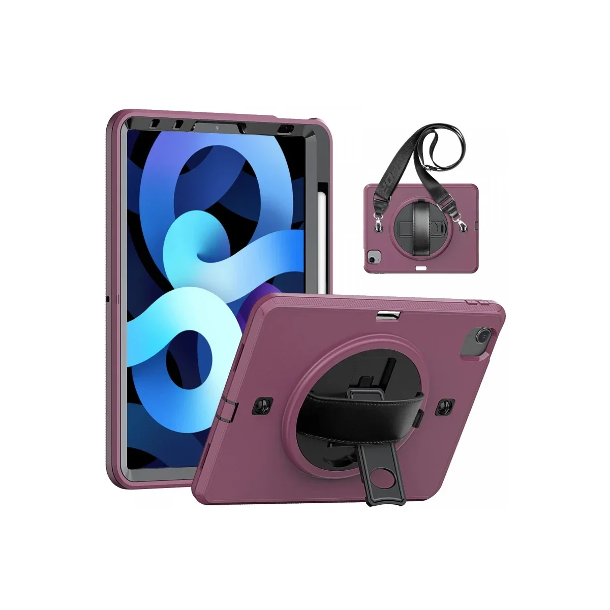 Apple iPad Pro 11 (2020) Kılıf Strap-C Otterbox Tablet Kapak - Mürdüm