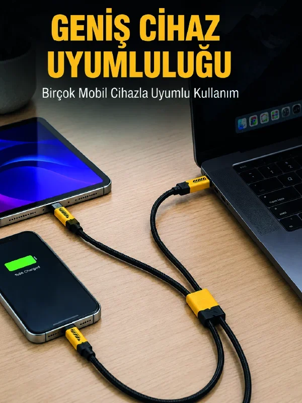 240W Çoklu Şarj Kablosu Type-C Lightning cro USB Örgü Kablo