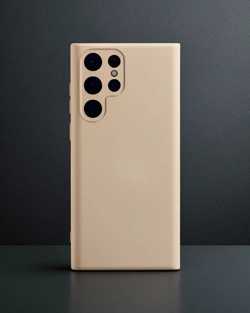 Samsung Galaxy S22 Ultra Kılıf Nano İçi Kadife Silikon - Pudra
