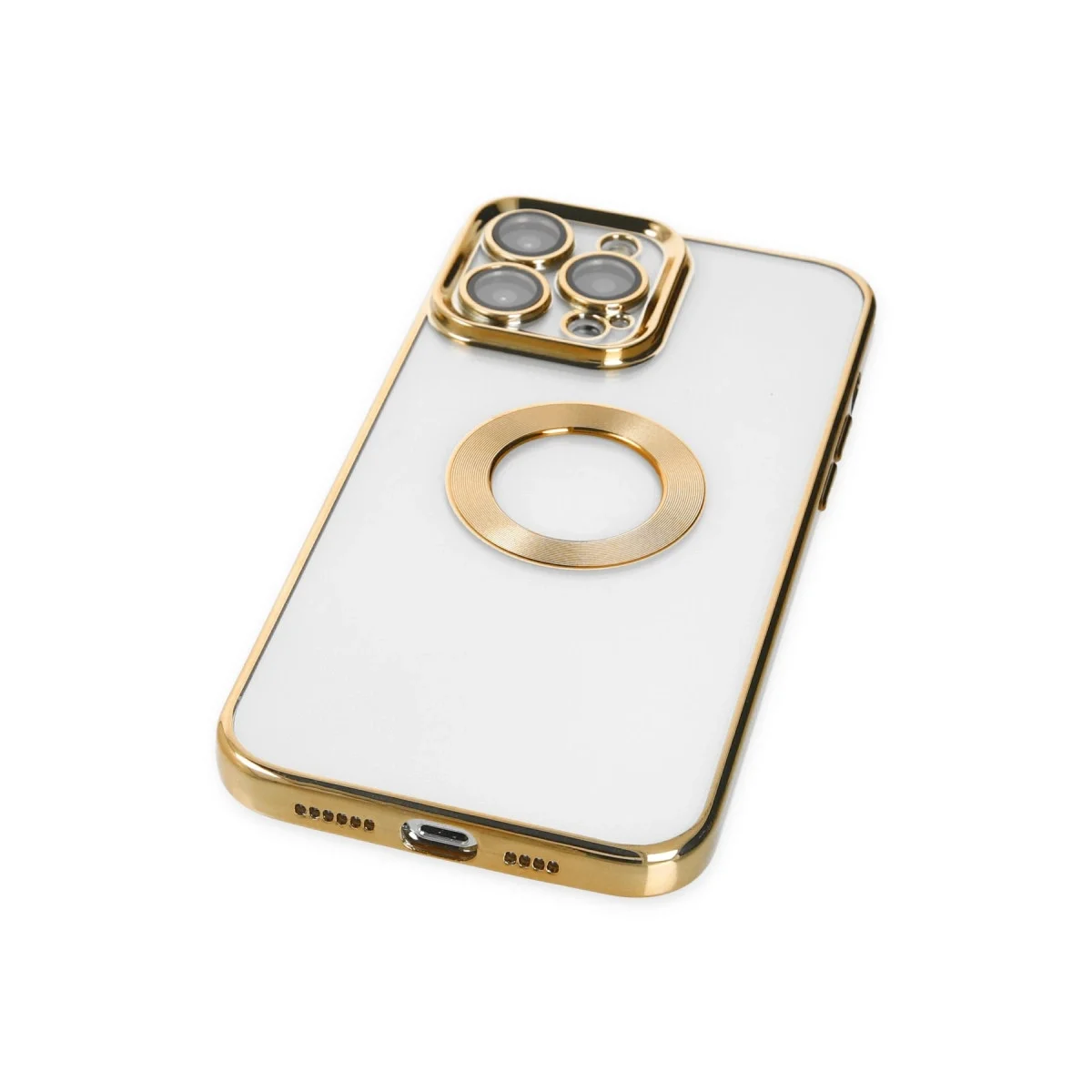 Apple İphone 14 Pro Max Kılıf Slot Silikon - Gold görsel 4